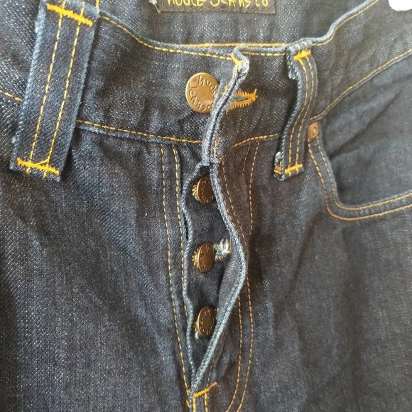 Nudie Jeans Co Men's Organic Cotton Button Fly Jeans Dark Wash Denim 28x34 - Picture 12 of 12